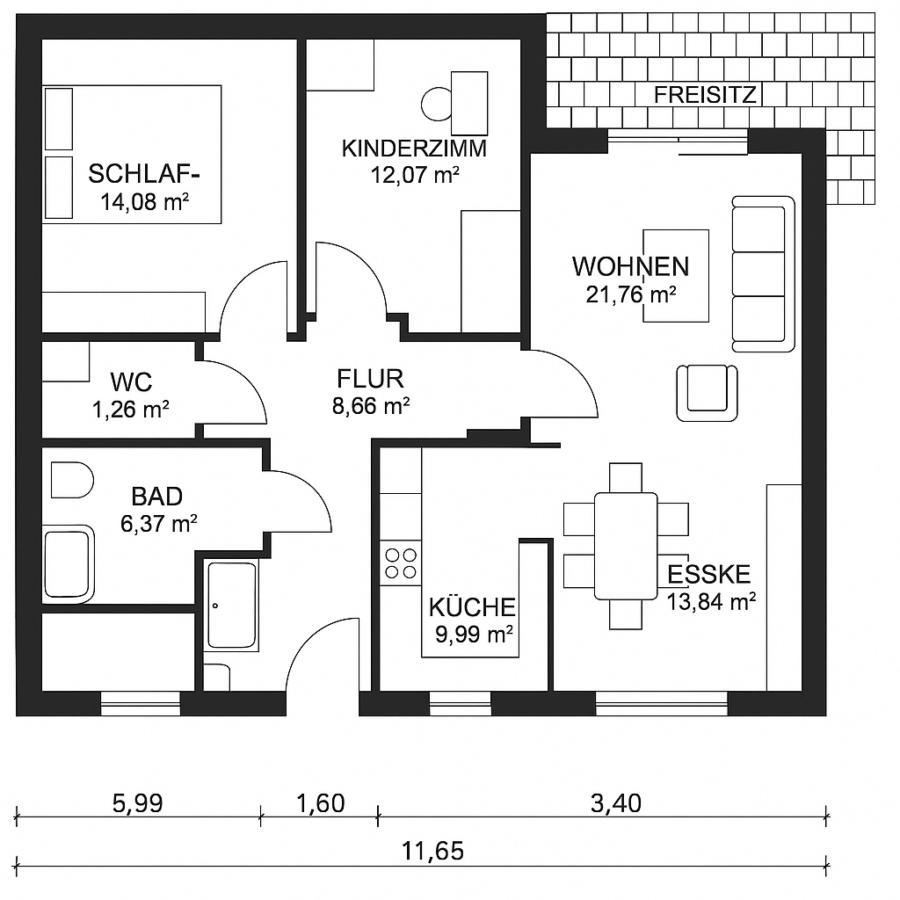 Zwei- bis Dreifamilienhaus + Großes Nebengebäude / Halle in gesuchter Lage - EG Raumaufteilung